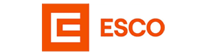 ESCO company logo featuring a white stylized 'E' inside an orange square next to 'ESCO' text.